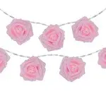 Northlight 10-Count Pink Rose Flower LED String Lights 4.5ft Clear Wire