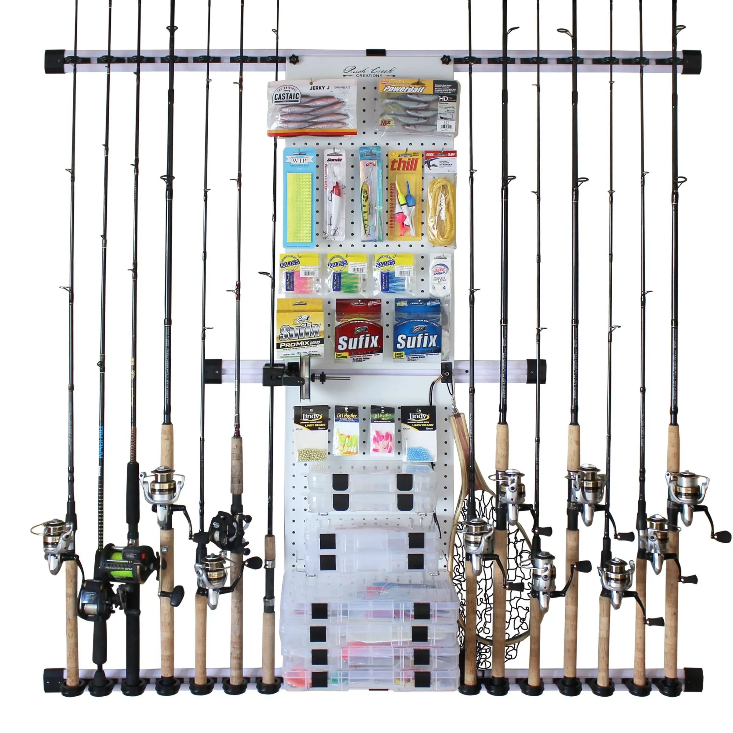 Rush Creek Creations 14 Rod and Wall Tackle Storage with Line Spooler