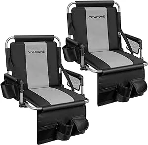 VIVOHOME Stadium Seats with Back Support and Cushion (2 Pack)