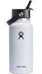 Hydro Flask 32 oz. Wide Mouth Flex Straw Cap Bottle White