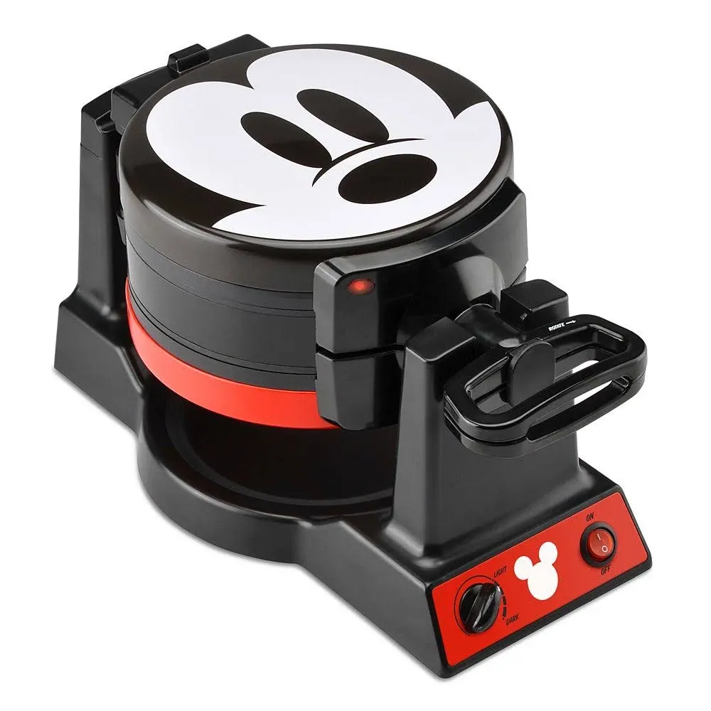 Disney Mickey Mouse Double Flip Waffle Maker Thermoplastic Black