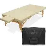 Portable Physical Therapy Stretching Treatment Massage Table - Cream