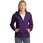 Hanes O4637 ComfortSoft EcoSmart Women's Full-Zip Hoodie Sweatshirt - Violet Splendor Heather, Small