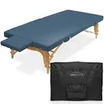 Saloniture Portable Physical Therapy Massage Table - Low to Ground Stretching Treatment Mat Platform - Blue