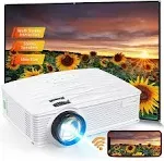 PONER SAUND WiFi Mini Projector 1080P Supported, 5500 Lux 210&#034; Display