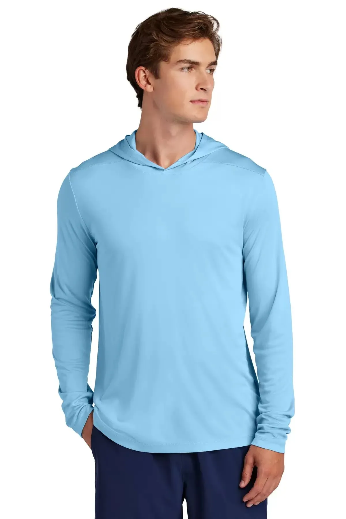 Sport-Tek ST420LSH Posi-UV Pro Long Sleeve Hoodie - Light Blue