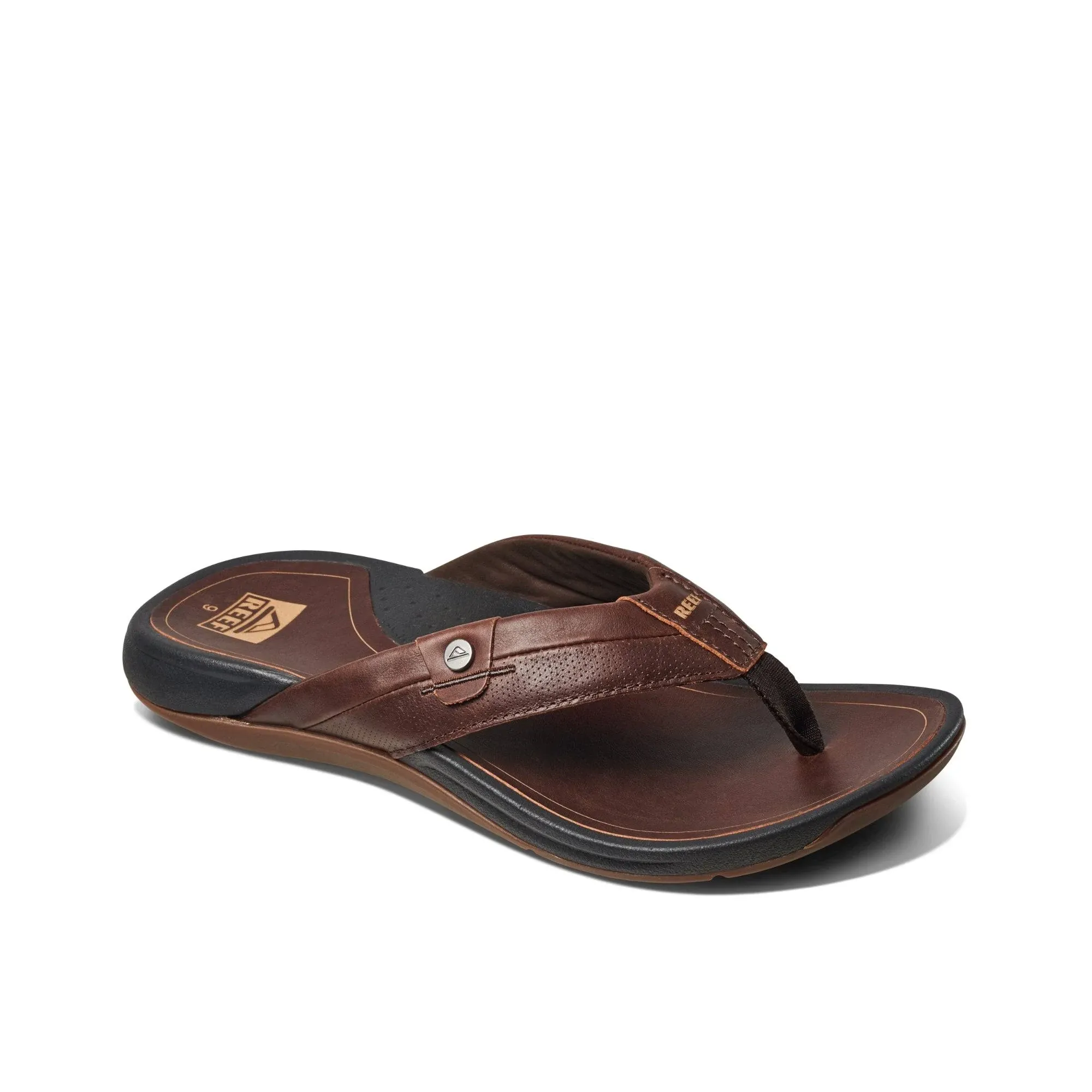 Reef Men's Pacific Le Leather Sandal - Dark Brown 8