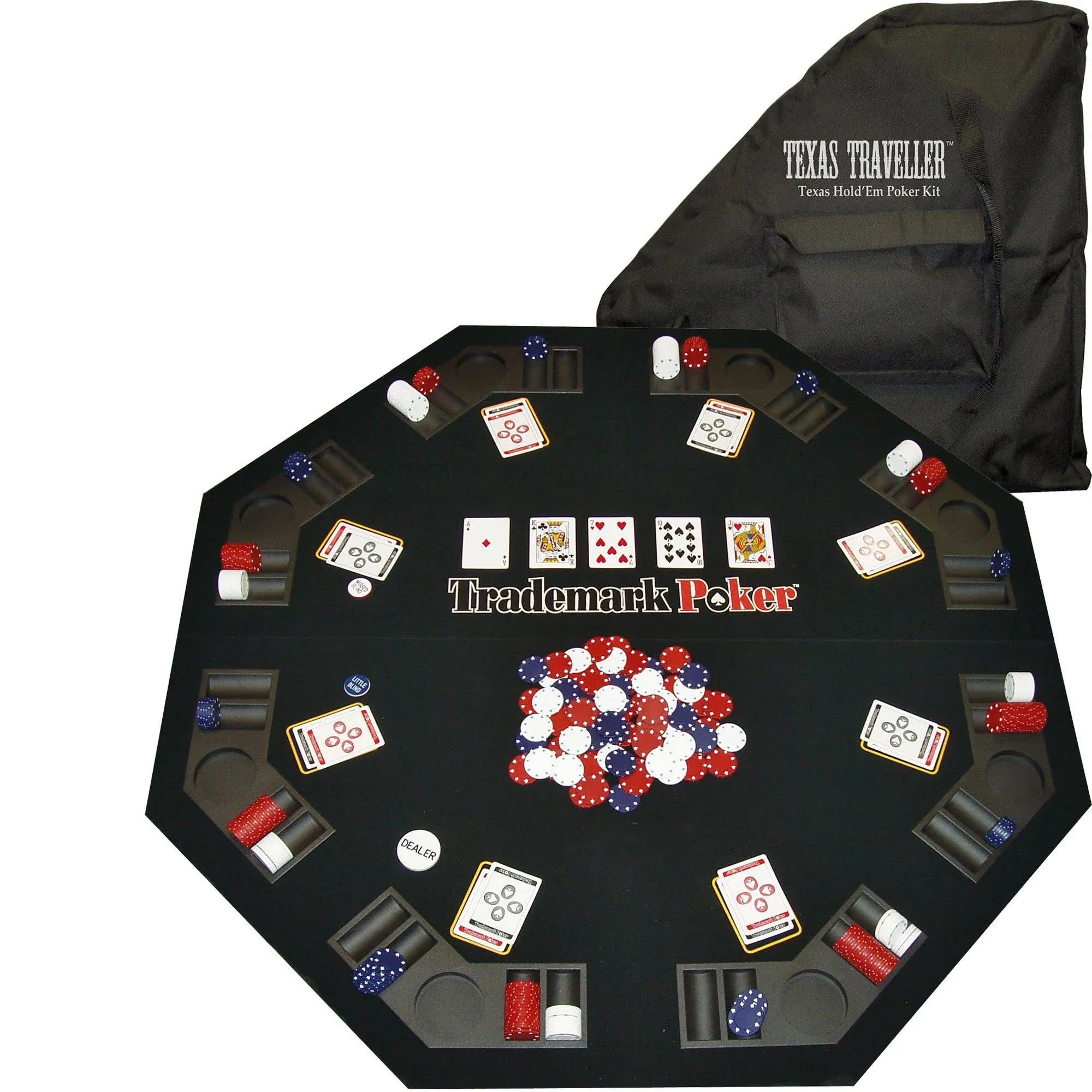 Poker Texas Traveller Table Top & 300 Chip Travel Set