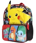 Pokemon Backpack 3D Pikachu Bulbasaur Squirtle Charmander 14" Kids School Travel Backpack