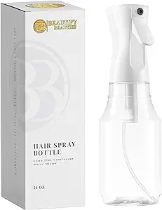 BeautifyBeauties Hair Spray Bottle Ultra Fine Continuous Water Mister for Hairstyling