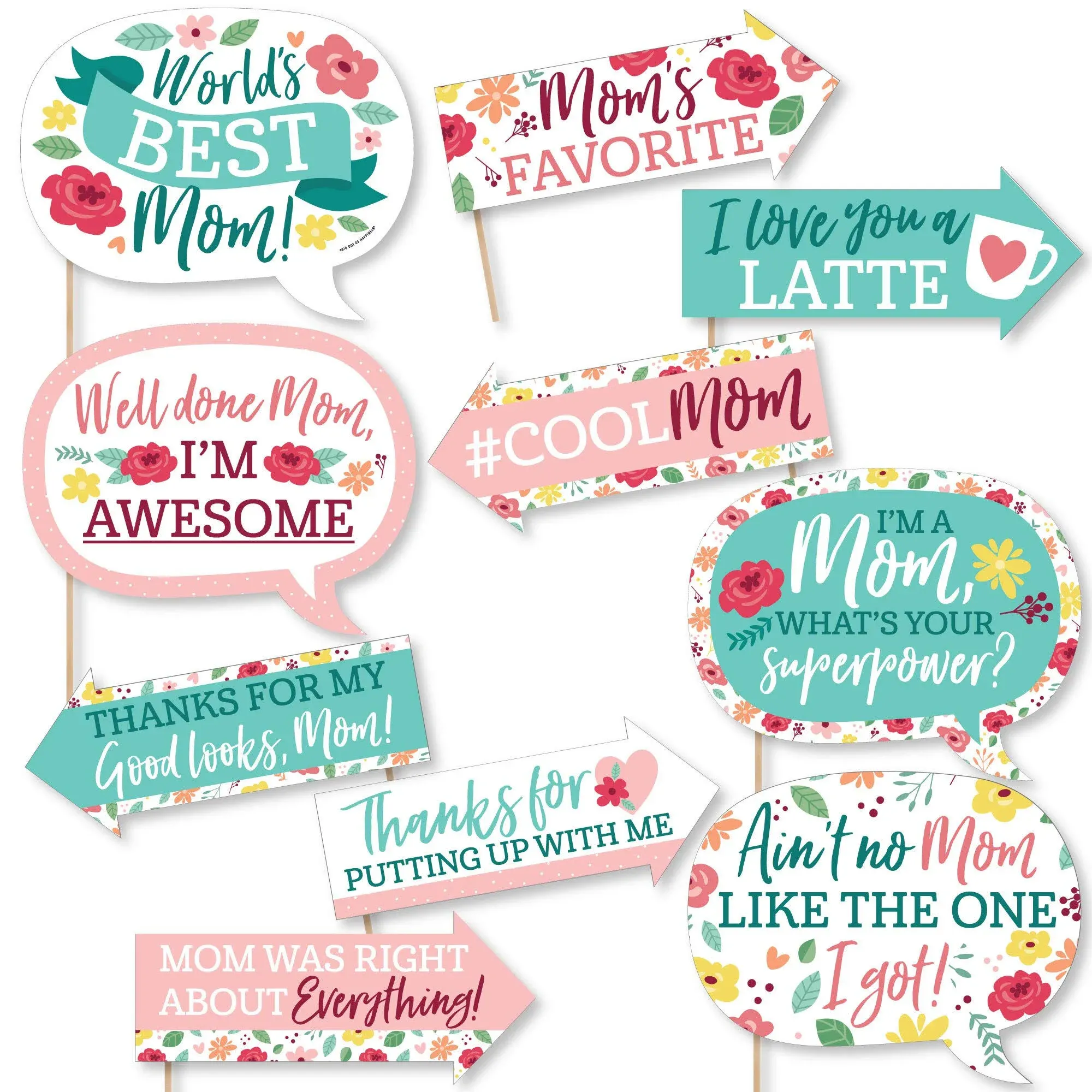 Big Dot of Happiness - Funny Colorful Floral Happy Mother's Day - We Love Mom ...