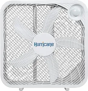 Hurricane Floor Box Fan, 3 Speed Powerful and Quiet Room Cooling, Classic, 20"