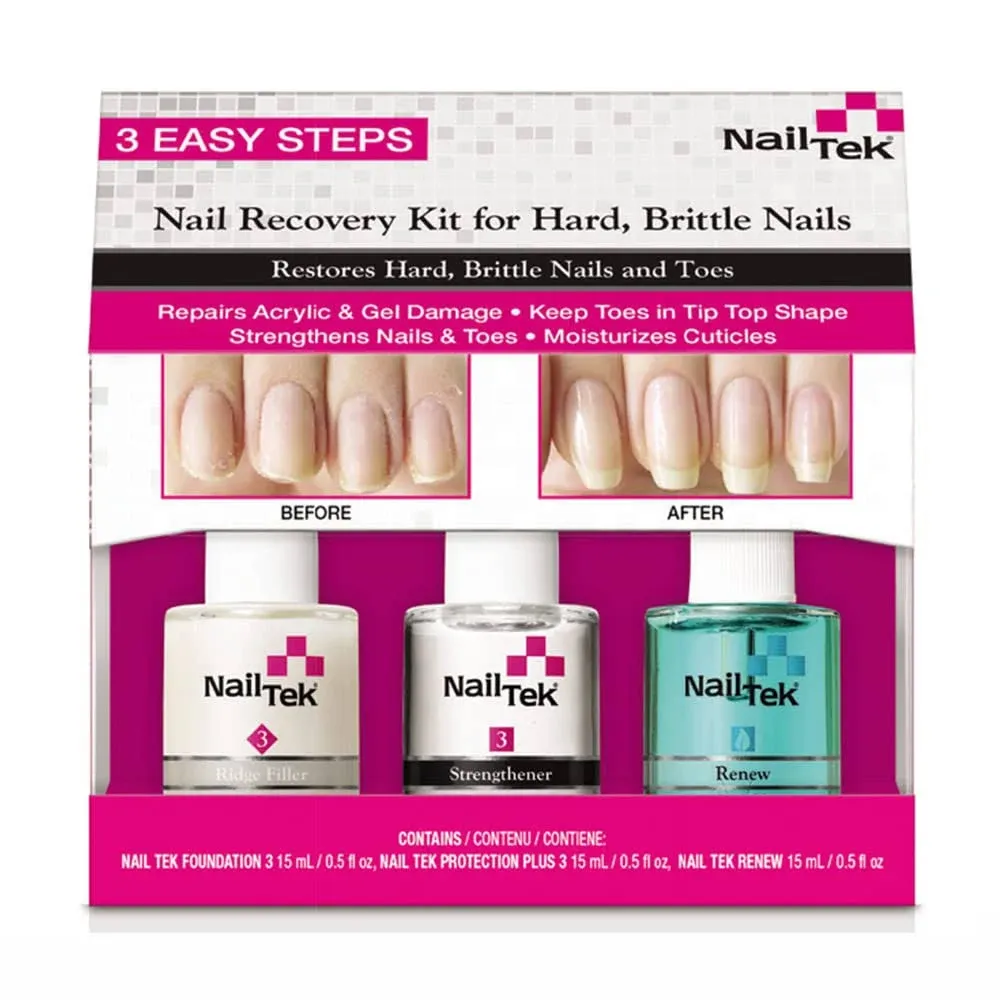 NailTek Nail Recovery Kit - For Hard, Brittle Nails - Intensive Therapy 3, Found