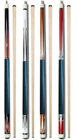 Set of 4 Pool Cues New 58&#034; Billiard House Bar Pool Cue Sticks SETB16~B19