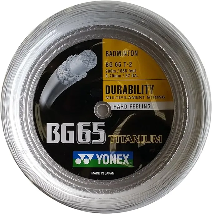 Yonex BG 65 Ti 200m White Badminton String In Reel Japan Import