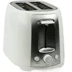 Brentwood 2 Slice Cool Touch Toaster in White and Stainless Steel