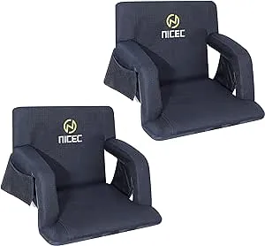 Nice C Stadium Seats, Floor Chair, Bleacher Chairs, 5 Reclining Positions Waterproof Cushion, Ultralight, Foldable, Extra Thick Padding, with Shoulder Straps & Net Pockets