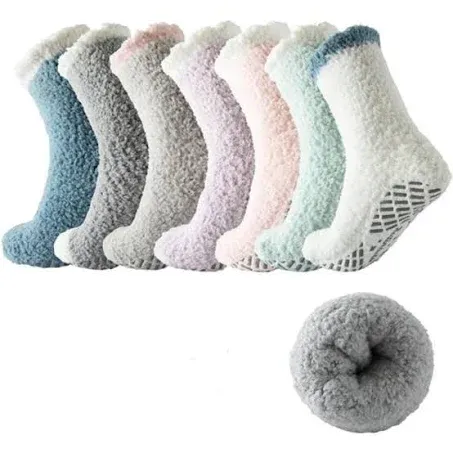 Fuzzy Socks for Women with Grips,Warm Fuzzy Socks Sleep Cozy socks Winter Soft