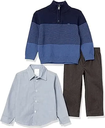 Calvin Klein boys 3-piece Sweater, Dress Shirt, and Pants Set