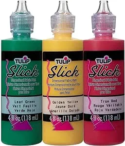 TULIP Dimensional Paint Slick Spirit 4 fl. Oz, Leaf Green, Golden Yellow, True Red, 3 Pack