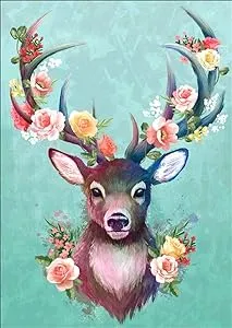 BELLCAT Deer Diamond Painting Kits, Diamond Art, Full Drill 5d Diamond Dots Kits Gem Art for Adults Wall Home Decor(12"x16")