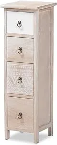 Baxton Studio Seanna Multi-Colored Wood 4-Drawer Storage Unit