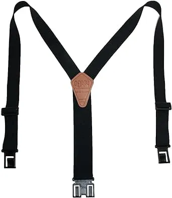 Perry Suspenders Men's Elastic 1.5 Inch Wide Hook End Suspenders