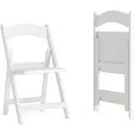 Flash Furniture Hercules Resin Folding Chair 2-Piece Set White