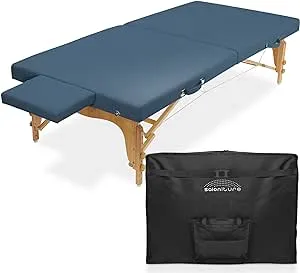 Saloniture Portable Physical Therapy Massage Table - Low to Ground Stretching Treatment Mat Platform - Black