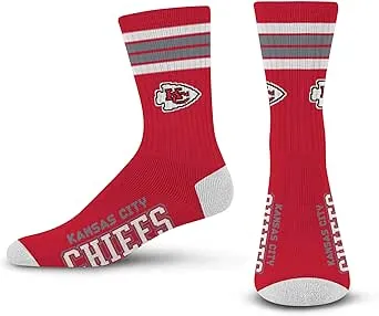 For Bare Feet Men's NFL 4-Stripe Deuce Performance Crew Socks