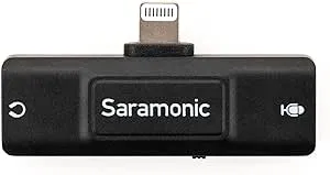 Saramonic SR-EA2D Lightning Audio Interface with 3.5mm TRS or TRRS Mic Input and 3.5mm Headphone Out for Apple iPhones and iPads with Lightning, Black