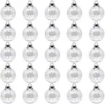 Value Pack of 25 pcs - 67mm (2-5/8 Inch) Round Clear Plastic Ball Ornaments 