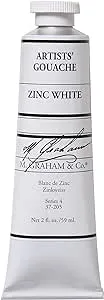 M. Graham 2-Ounce Tube Gouache Paint, Zinc White