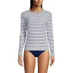 Lands' End Women's Long Crew Neck Long Sleeve Rash Guard