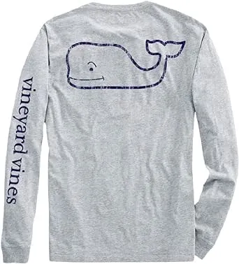 vineyard vines Boys Long-Sleeve Vintage Whale Pocket Tee