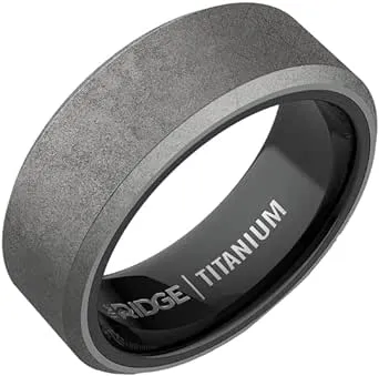 The Ridge Tungsten Rings For Men - Mens Wedding Band - Strong, Durable, and Scratch-Resistant Beveled Ring With Silicone Band