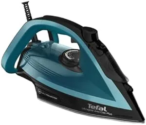 Tfal FV5841U0 1700W Ultraglide Plus Steam Iron, Black and Turquoise