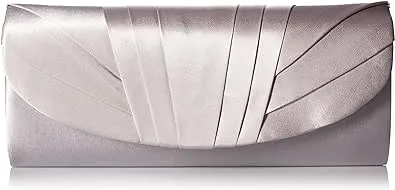 Jessica Mcclintock Women's Pleated Satin Clutch - Silver