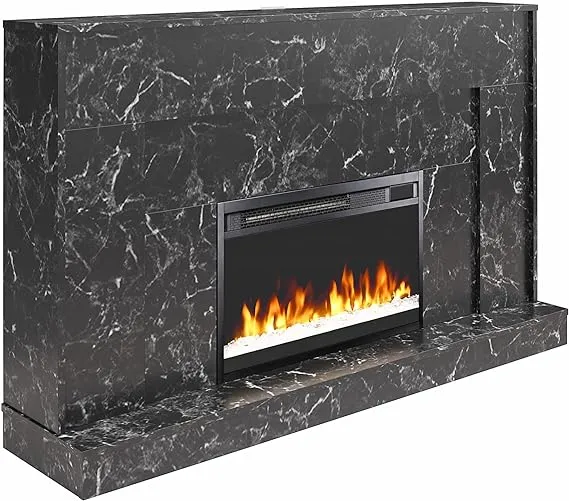 Liberty Mantel Fireplace Black Marble - CosmoLiving by Cosmopolitan