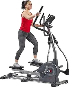 Sunny Health & Fitness Elliptical Trainer Machine w/Built-in Pulse Sensor, Low Impact Cardio Exerciser & Full-Body Cross Training for Home, Optional Free SunnyFit App Link & Electric w/300LB Load