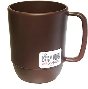 Inomata Microwavable Plastic Coffee Mug Brown