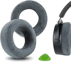 Geekria Comfort Extra Thick Velour Replacement Ear Pads for Beyerdynamic DT 700 PRO X, DT 900 PRO X Headphones Ear Cushions, Headset Earpads, Ear Cups Cover Repair Parts (Grey)