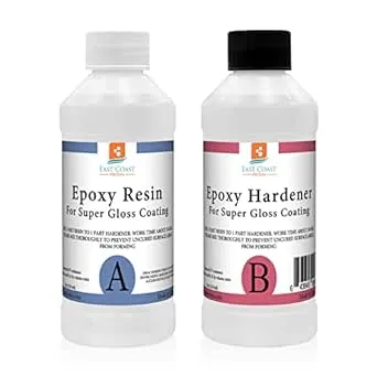 Epoxy Resin Crystal Clear 8 oz Kit. for Super Gloss Coating and Tabletops