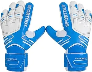 Sportout Youth&Adult Goalie Goalkeeper Gloves,Strong Grip for The Toughest Saves, with Finger Protect & 4+3MM Latex to Give Splendid Protection to Prevent Injuries,4 Colors