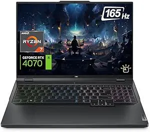 Lenovo Legion Pro 5 Gen 8 Gaming Laptop, 16” WQXGA 165Hz Screen, AMD Ryzen 7 7745HX Processor, NVIDIA GeForce RTX 4070, 32GB DDR5 RAM, 2TB SSD, RGB Backlit KB, Wi-Fi 6, Windows 11 Home, Onyx Grey