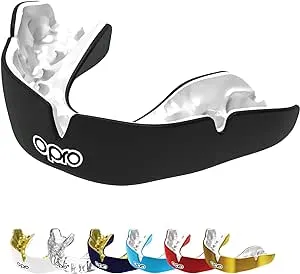 OPRO Instant Custom-Fit Mouth Guard, Dentist-Level Comfort, Protection & Fit - Moldable Mouthguard for Football, Boxing, Rugby, MMA, Lacrosse, UFC, Ice Hockey Mouth Piece - Includes Mouthguard Case