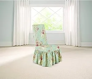 SureFit Ballad Bouquet by Waverly Long Dining Chair Slipcover (Robin's Egg)