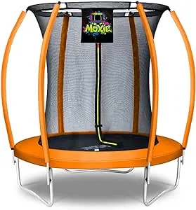 Moxie™ Pumpkin-Shaped Outdoor Trampoline Set with Premium Top-Ring Frame Safety Enclosure