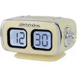 Studebaker Large Display LCD AM/FM Retro Clock Radio USB Bluetooth Aux-in Bedroom Kitchen Counter Small Footprint (Cream)