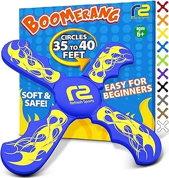 Boomerangs for Kids: Best Soft Flying Toy - Ideal Gifts for Boys & Girls All Ages - Outdoor Flying Disc & Beach Frisbbee for Kids - Fun Stocking